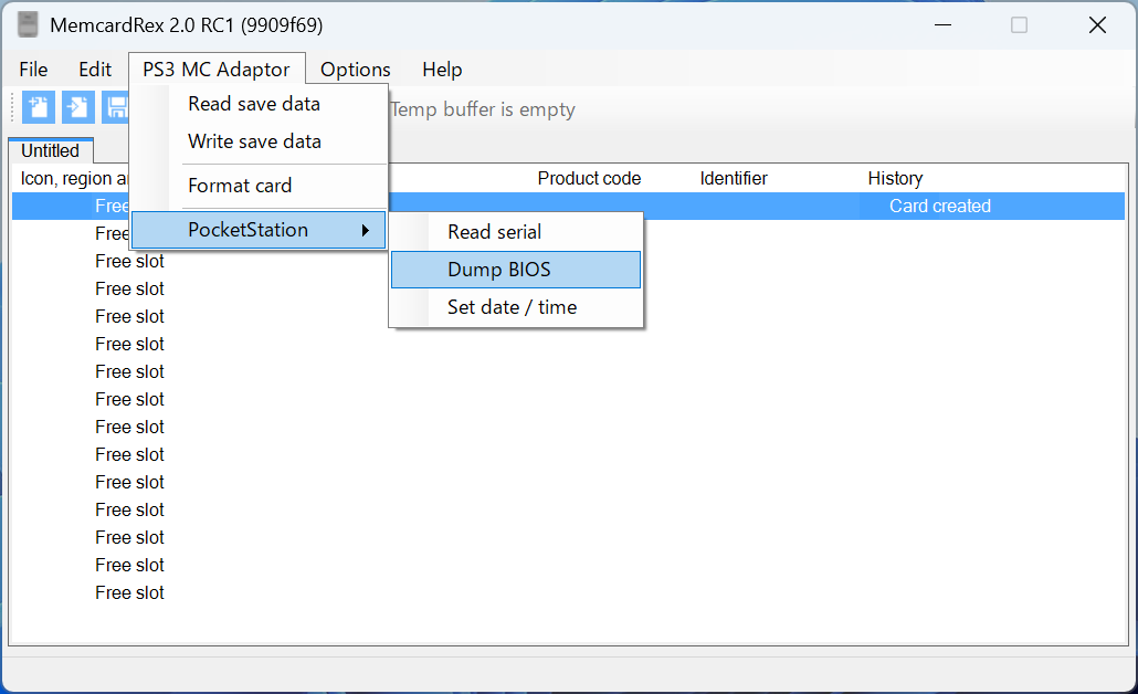 Dump Menu